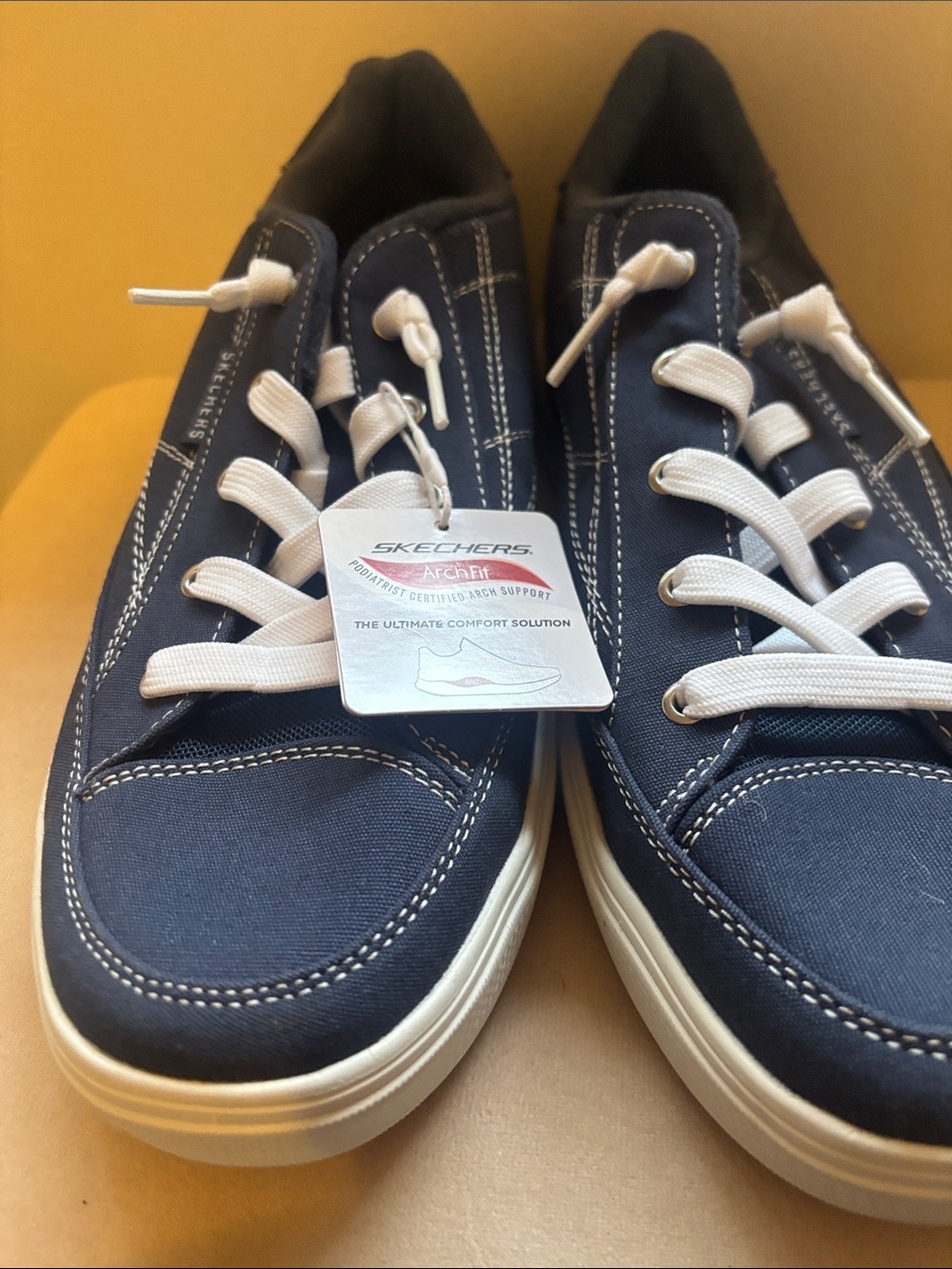 Skechers Men’s Navy Canvas Sneaker with White Laces